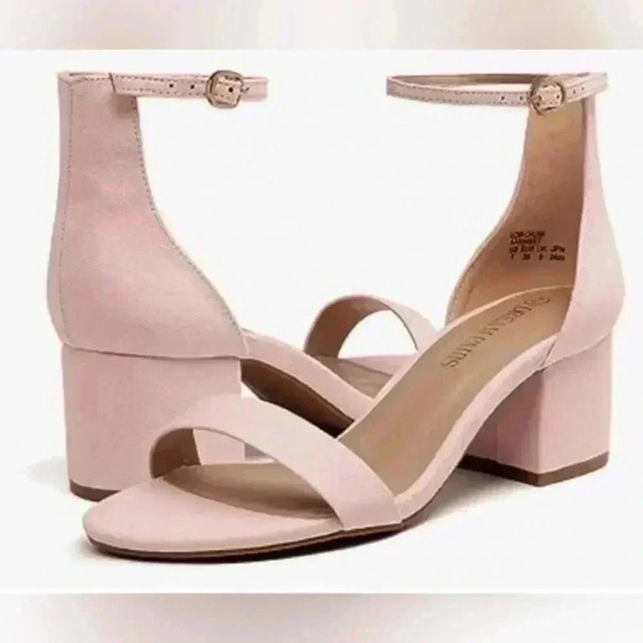 DREAM PAIRS Women's Low-Chunk Low Heel Pump Sandals Blush Pink - Picture 1 of 9